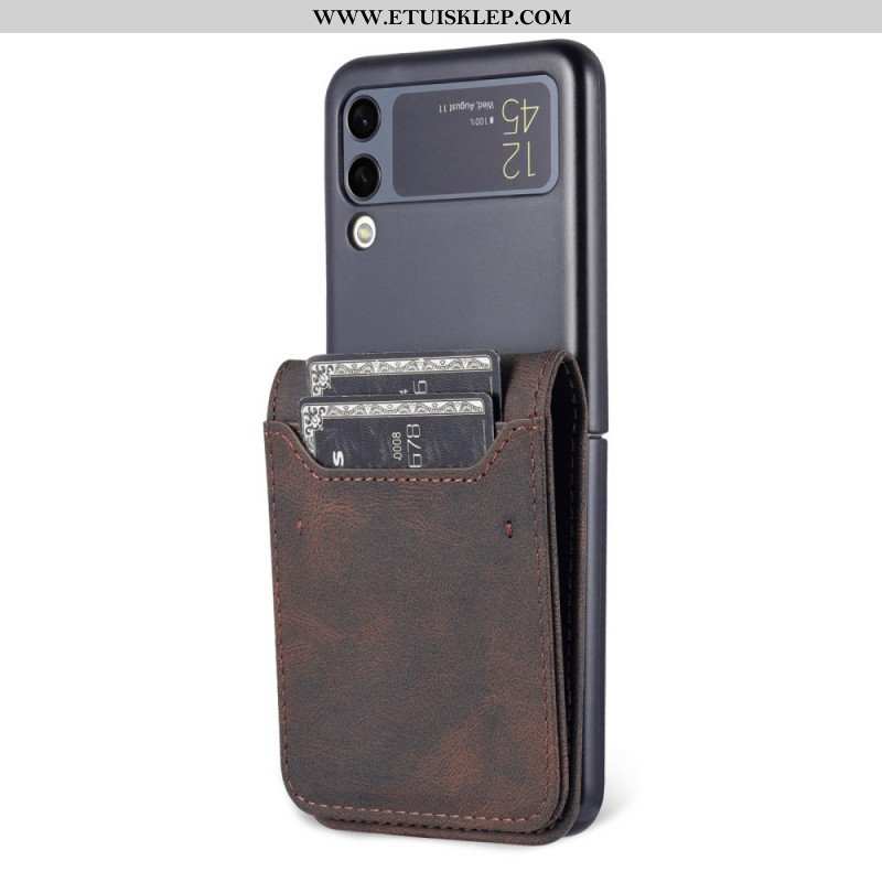 Etui do Samsung Galaxy Z Flip 3 5G Etui Folio Etui Na Karty I Pasek Z Efektem Skóry Azns